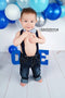 Kate Bleu Bouleau Ballons 1er anniversaire Toile de fond conçue par Arica Kirby - Kate Backdrop FR