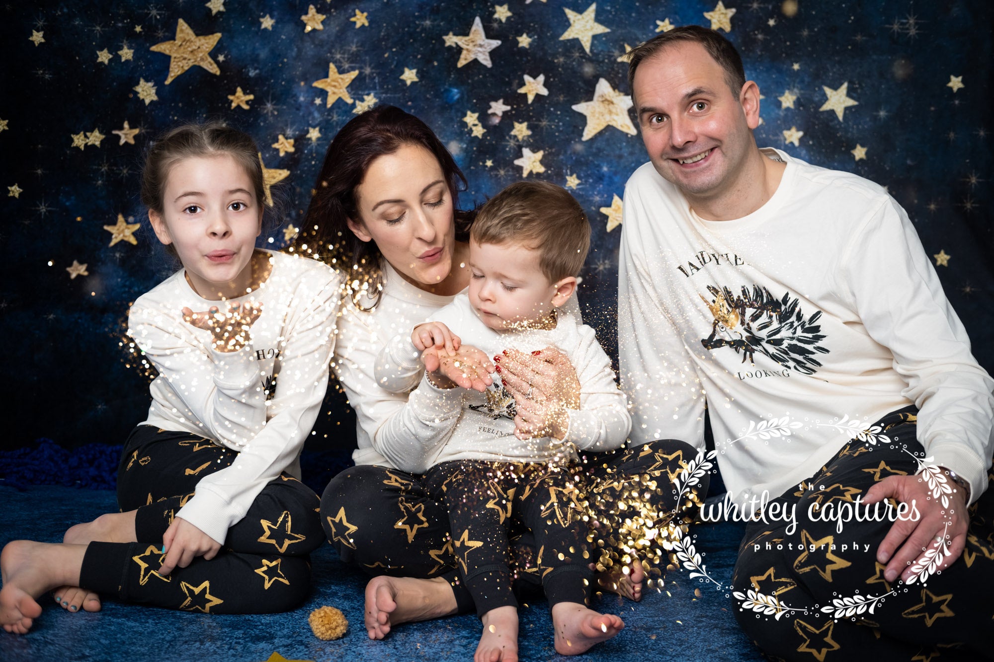 Kate Ciel Nuit Enfants Étoiles dorées Toile de fond conçu par Mandy Ringe Photographie