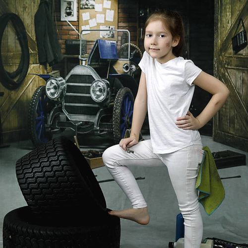 Toile de fond d'atelier de voiture de garage de la fête des pères de Kate pour la photographie de garçon