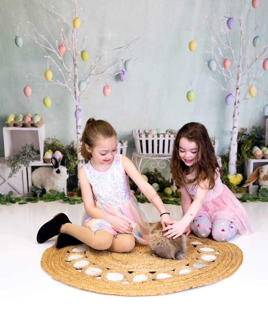 Kate Décor Arbres Lapins Oeufs Pâques Toile de fond conçu par Mandy Ringe - Kate Backdrop FR