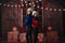 Kate La Saint-Valentin Porte en bois Petite lampe Roses Toile de fond pour la photographie - Kate Backdrop FR