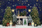 Kate Arbres de Noël Neige Hiver Nuit Étoiles Toile de fond Conçu par Emetselch - Kate Backdrop FR