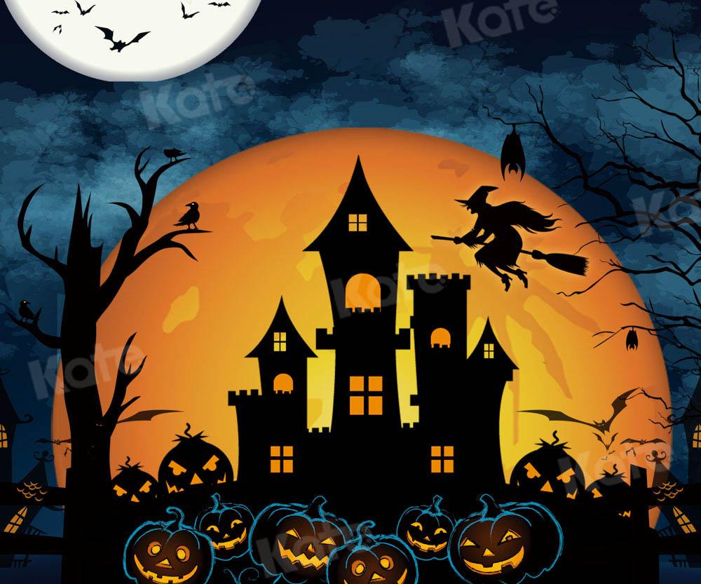 Kate Château Nuit Halloween Automne Toile de fond conçu par Chain Photographie