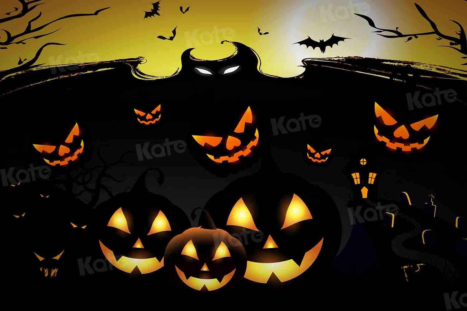 Kate Citrouille de toile de fond d'Halloween pour la photographie conçue par Chain Photographie