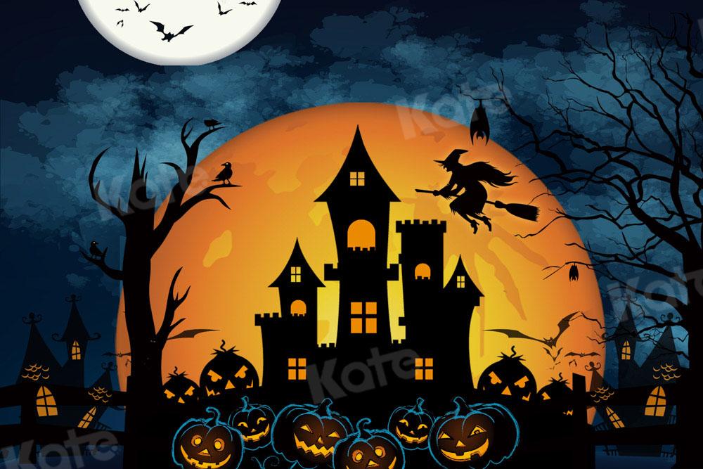 Kate Château Nuit Halloween Automne Toile de fond conçu par Chain Photographie - Kate Backdrop FR