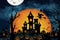 Kate Château Nuit Halloween Automne Toile de fond conçu par Chain Photographie - Kate Backdrop FR