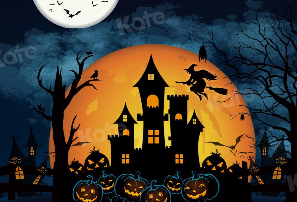 Kate Château Nuit Halloween Automne Toile de fond conçu par Chain Photographie - Kate Backdrop FR