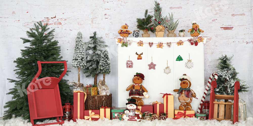 Kate Noël Cadeaux Neige Hiver Arbres Toile de fond Conçu par Emetselch - Kate Backdrop FR
