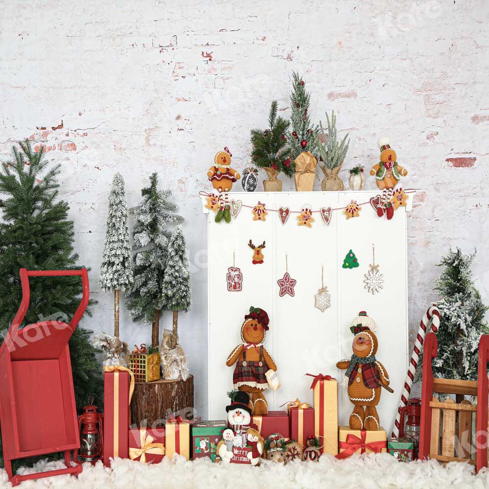 Kate Noël Cadeaux Neige Hiver Arbres Toile de fond Conçu par Emetselch - Kate Backdrop FR