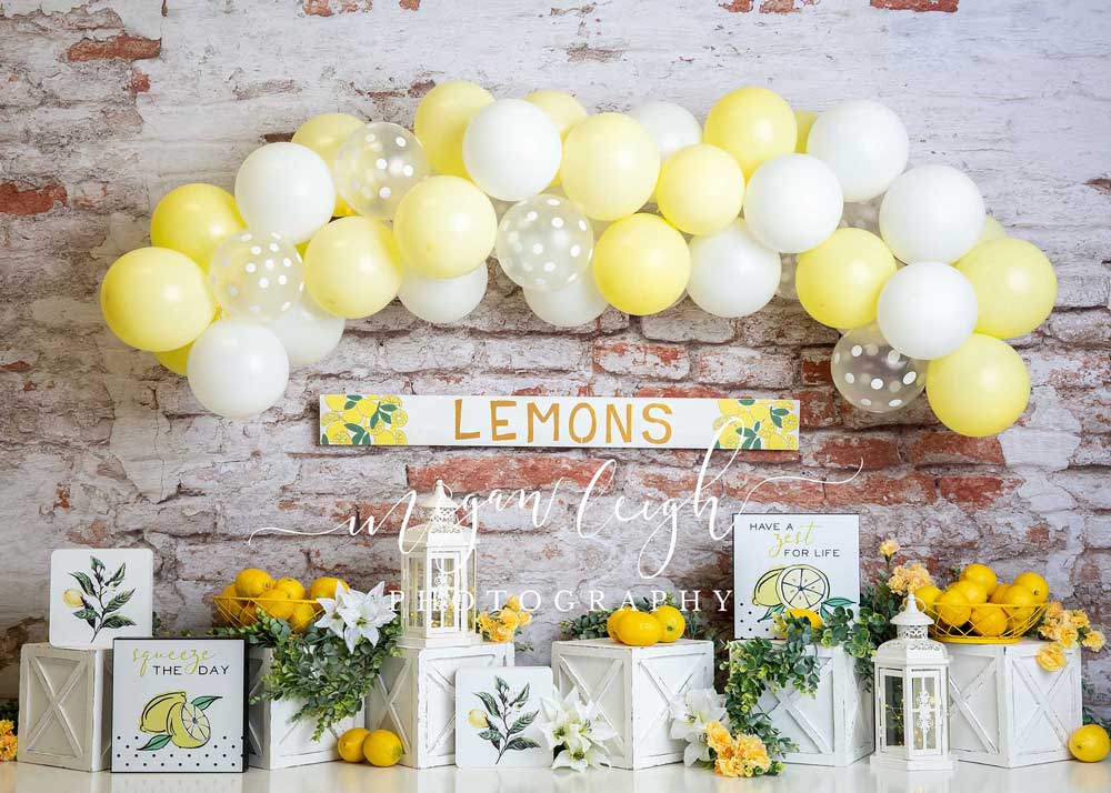 Kate Cake smash Citrons Toile de fond conçu par Megan Leigh - Kate Backdrop FR