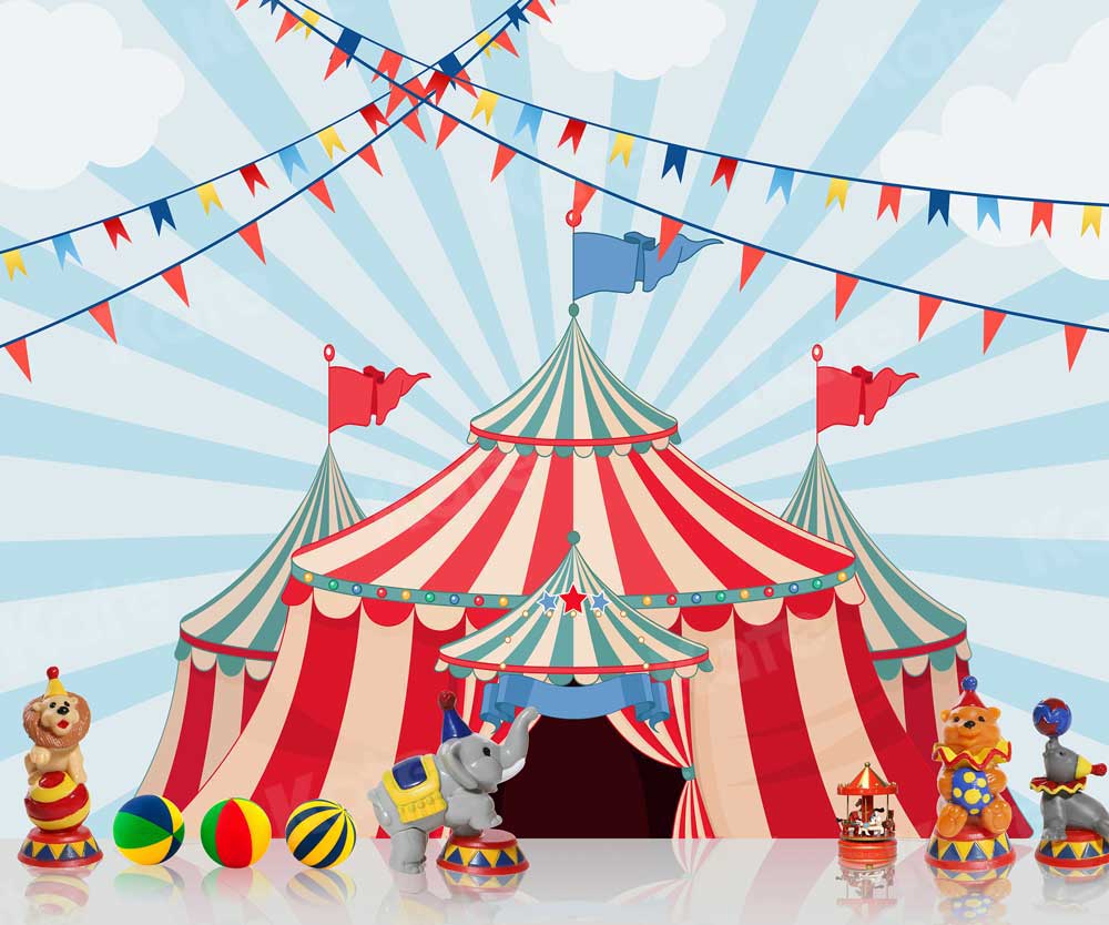 Kate Cake Smash Circus Carnaval Jouets Toile de Fond pour la photographie