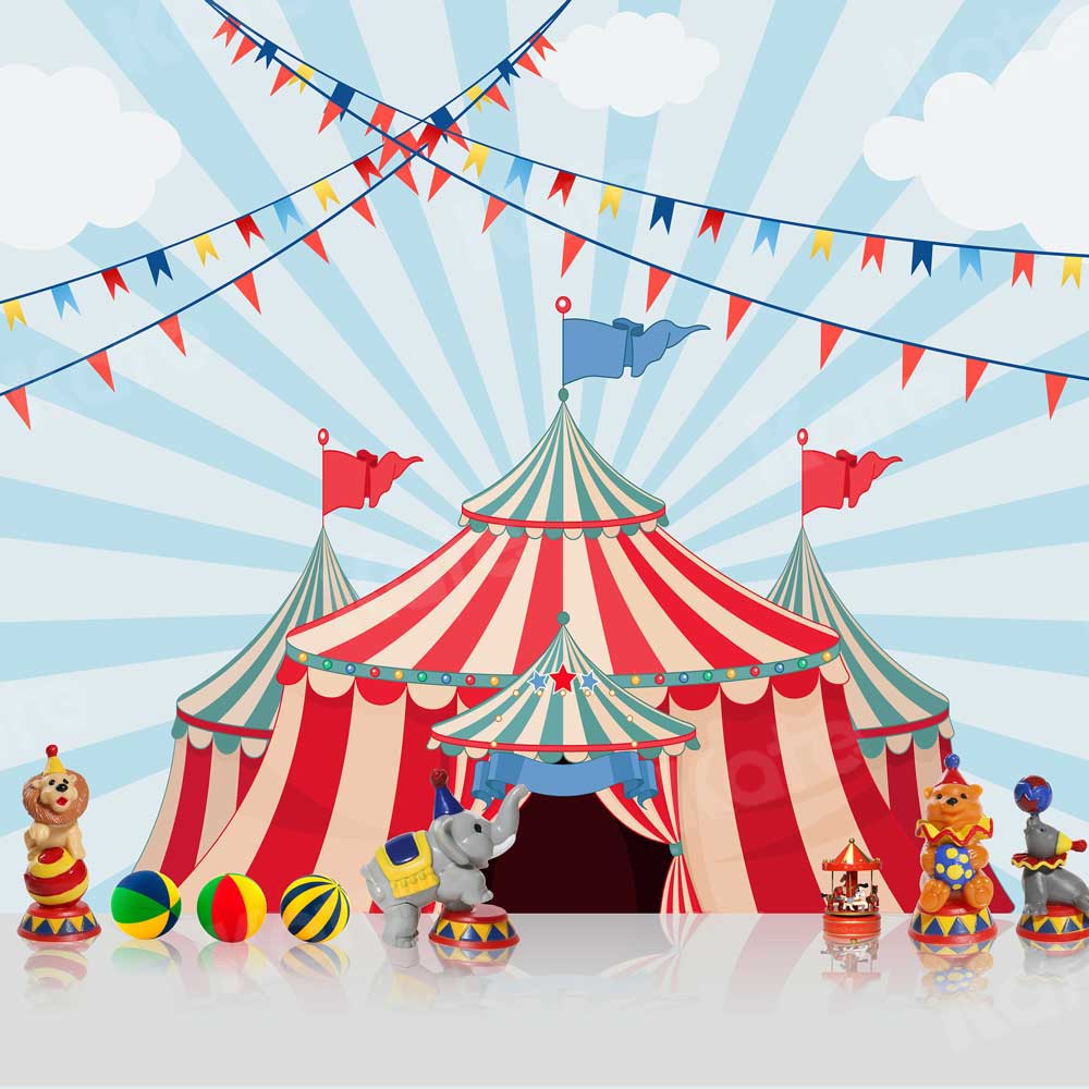 Kate Cake Smash Circus Carnaval Jouets Toile de Fond pour la photographie