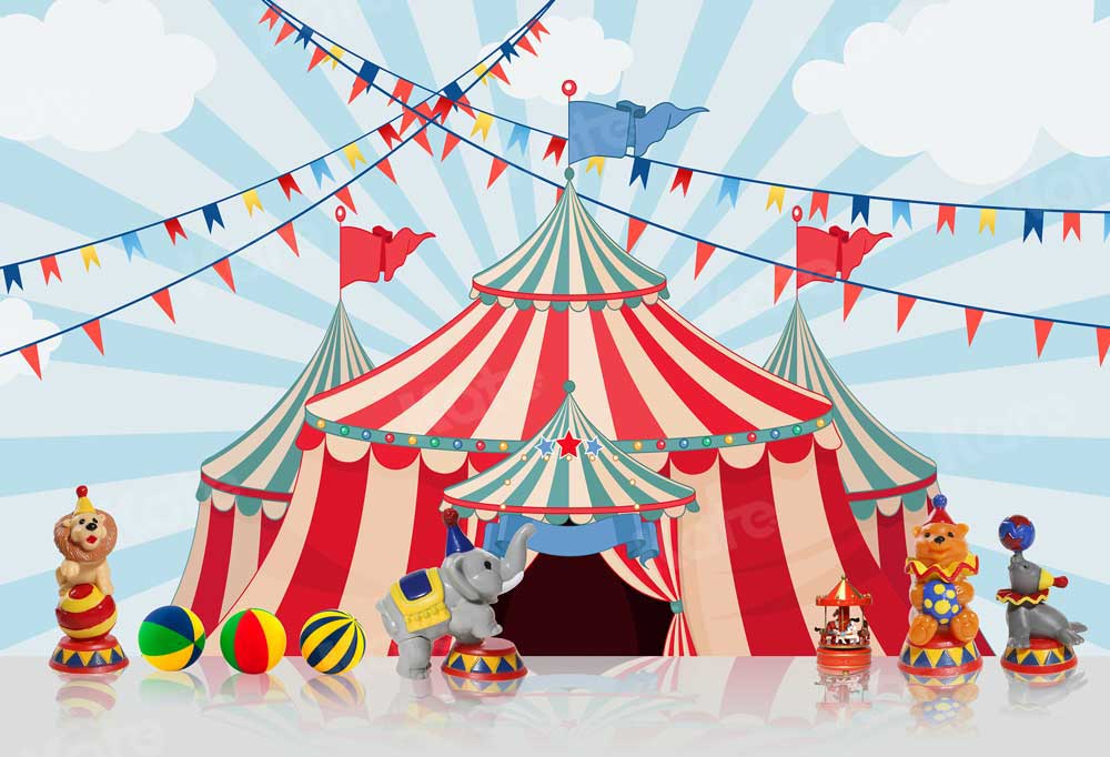 Kate Cake Smash Circus Carnaval Jouets Toile de Fond pour la photographie