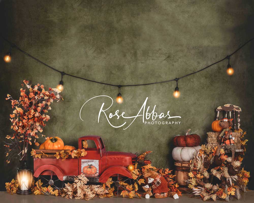 Kate Camion citrouille de toile de fond de feuilles tombées d'automne conçu par Rose Abbas