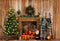 Kate Couronne Cadeaux Noël Cheminée Toile de fond conçue par Emetselch - Kate Backdrop FR
