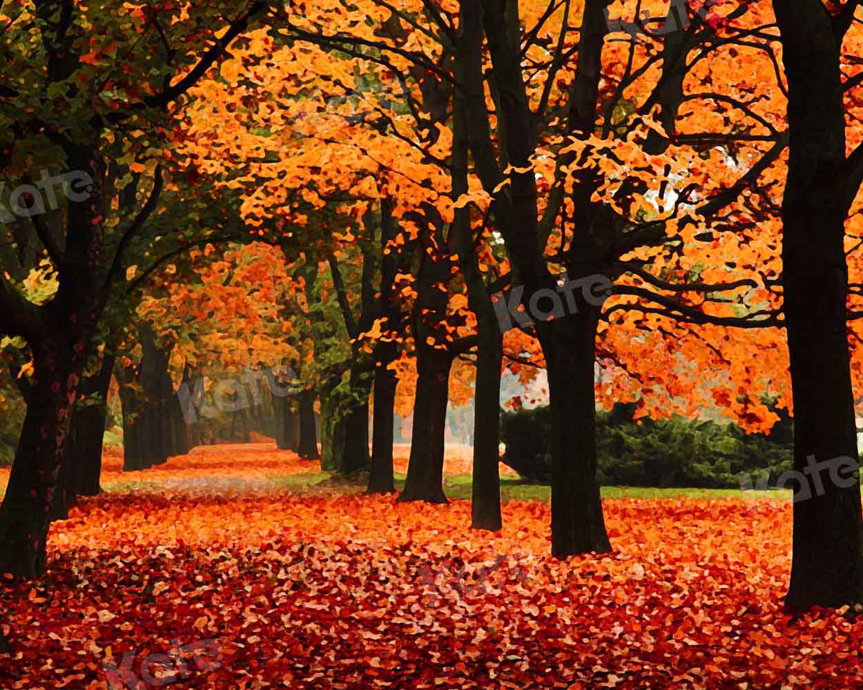 Kate Jaune Forêt Automne Arbres Toile de fond conçue par Chain Photography - Kate Backdrop FR