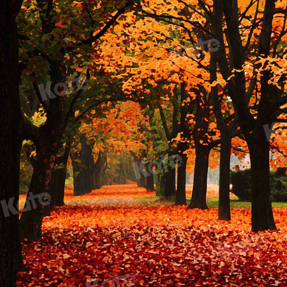 Kate Jaune Forêt Automne Arbres Toile de fond conçue par Chain Photography - Kate Backdrop FR