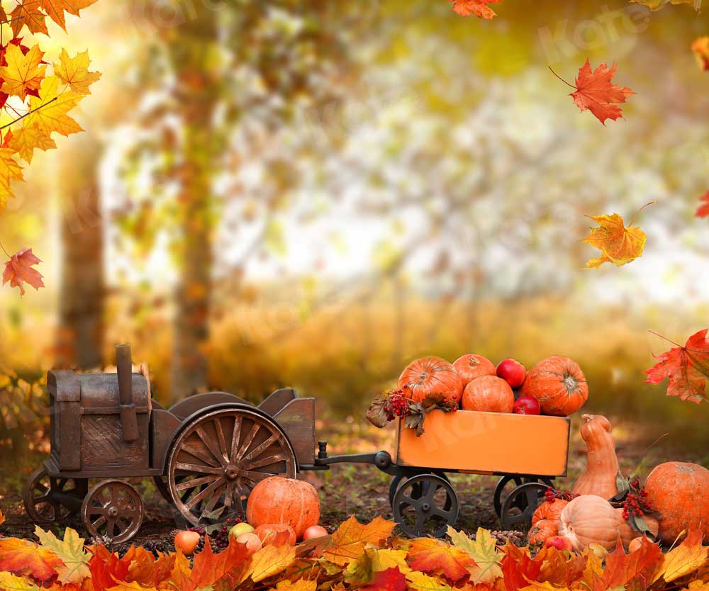 Kate Halloween Automne Citrouille Voiture Toile de fond pour la photographie - Kate Backdrop FR