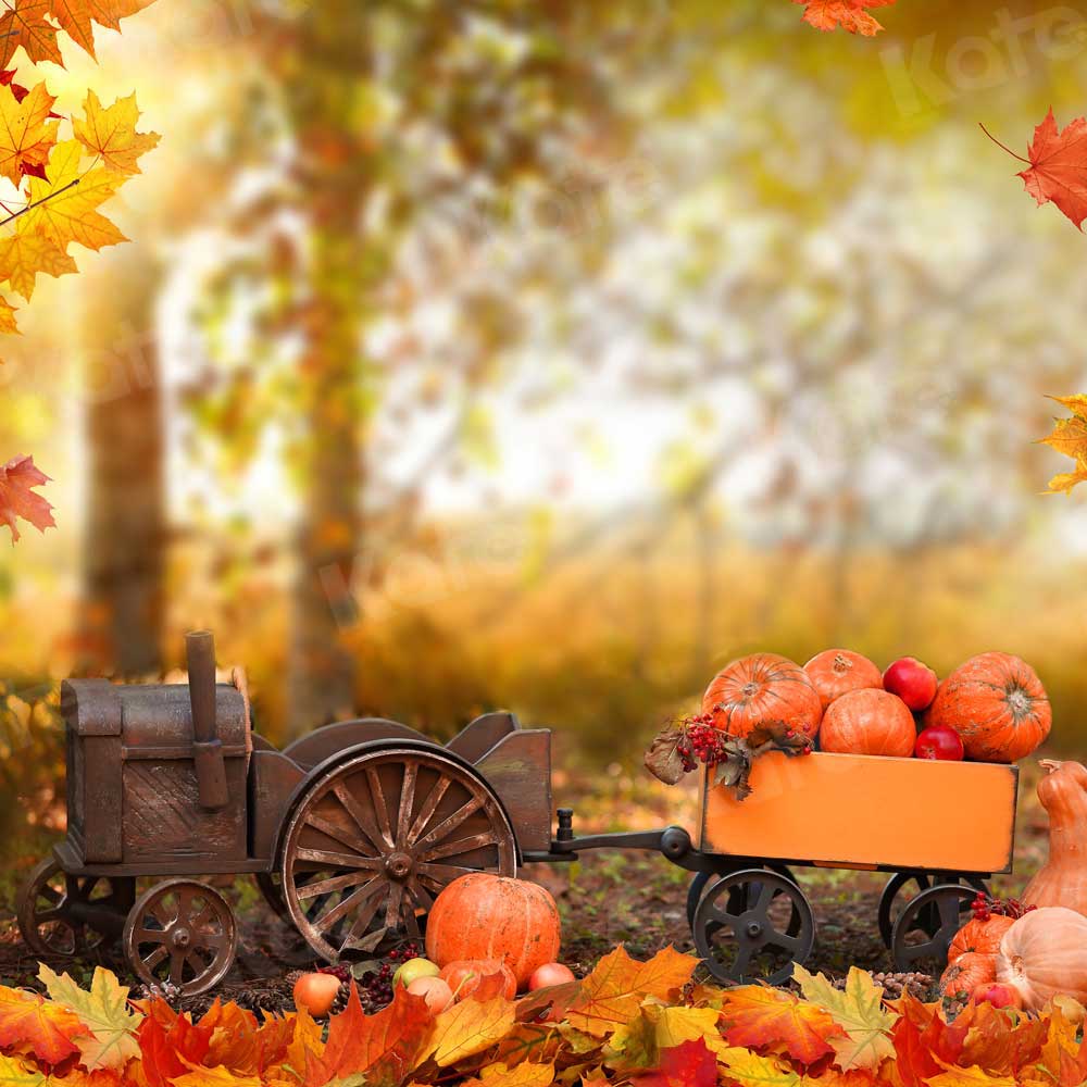 Kate Halloween Automne Citrouille Voiture Toile de fond pour la photographie - Kate Backdrop FR