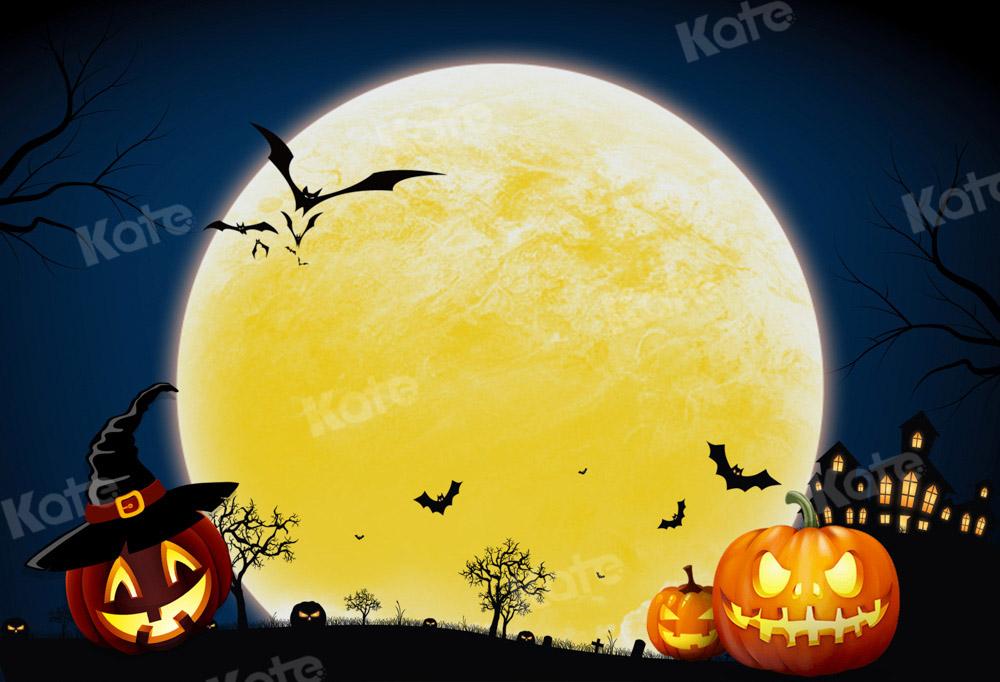 Kate Halloween automne toile de fond citrouille lune conçu par chaîne photographie