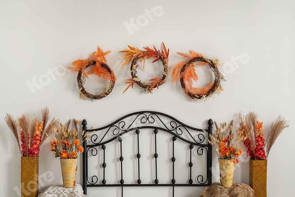 Kate tête de lit à fleurs en toile de fond Boho d'automne conçue par Emetselch
