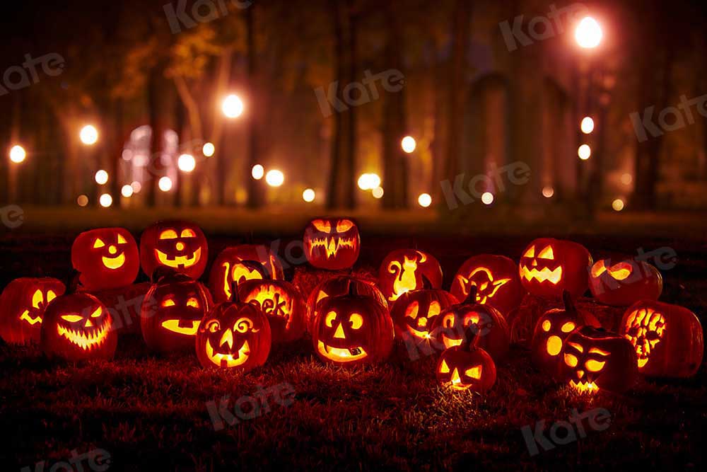 Kate Halloween citrouille toile de fond nuit d'automne pour la photographie