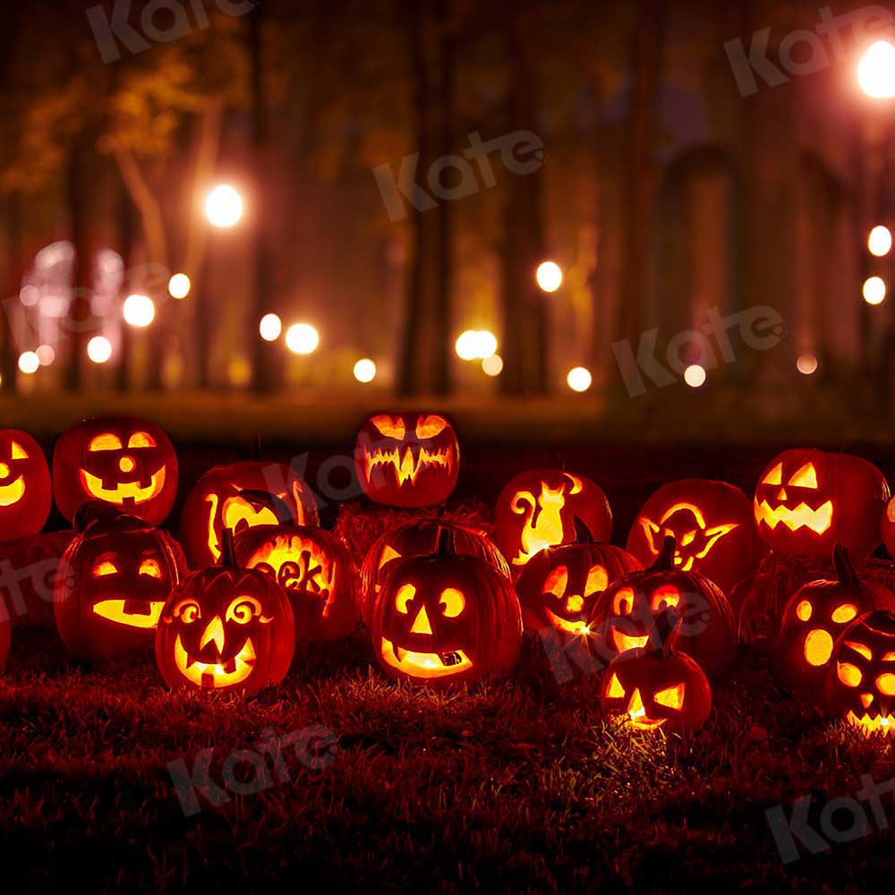 Kate Halloween citrouille toile de fond nuit d'automne pour la photographie