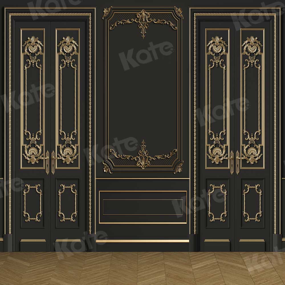 Kate Murale Rétro Or Noir Mariage Toile de fond pour la photographie - Kate Backdrop FR