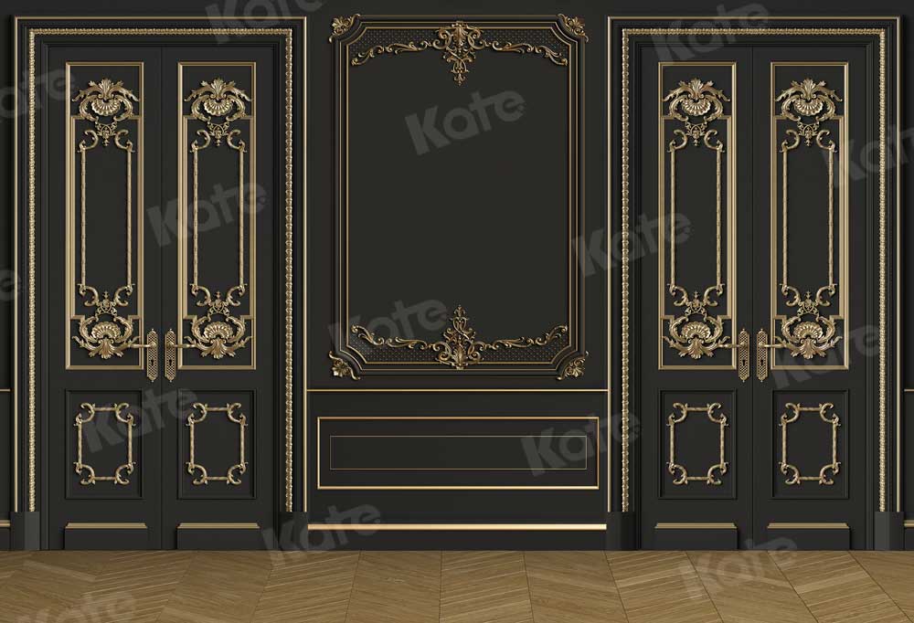 Kate Murale Rétro Or Noir Mariage Toile de fond pour la photographie - Kate Backdrop FR