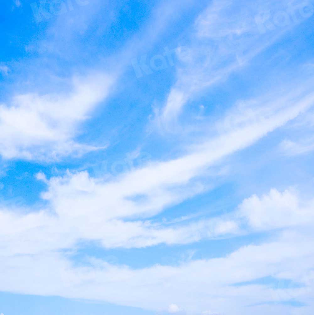 Kate Paysage Ciel Bleu Nuages Blanc Toile de fond pour la photographie - Kate Backdrop FR