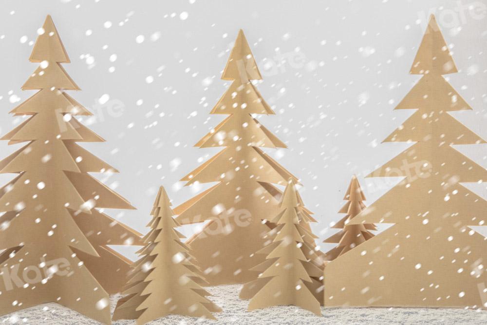 Kate Arbres de Noël Hiver Neige Toile de fond conçue par Emetselch