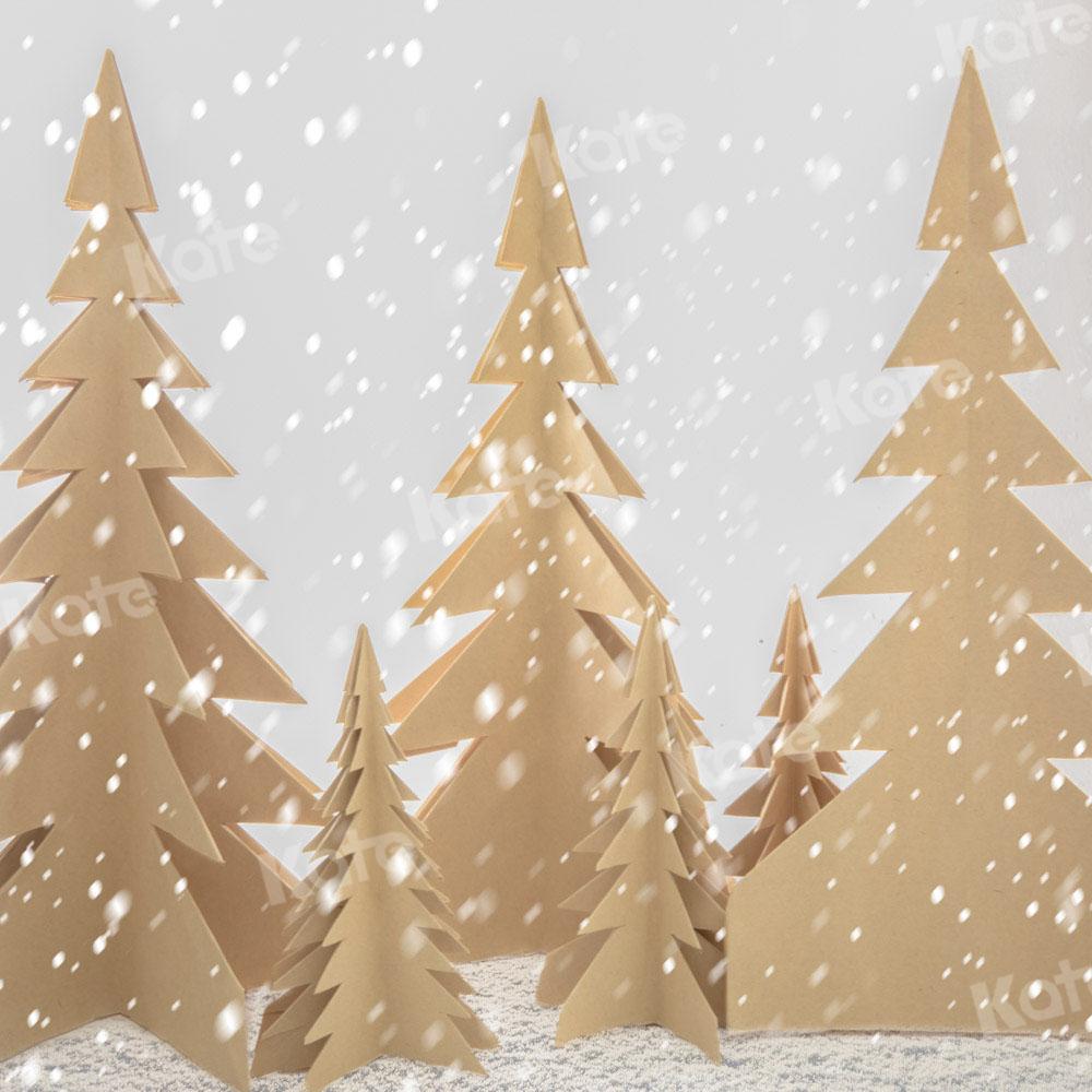 Kate Arbres de Noël Hiver Neige Toile de fond conçue par Emetselch