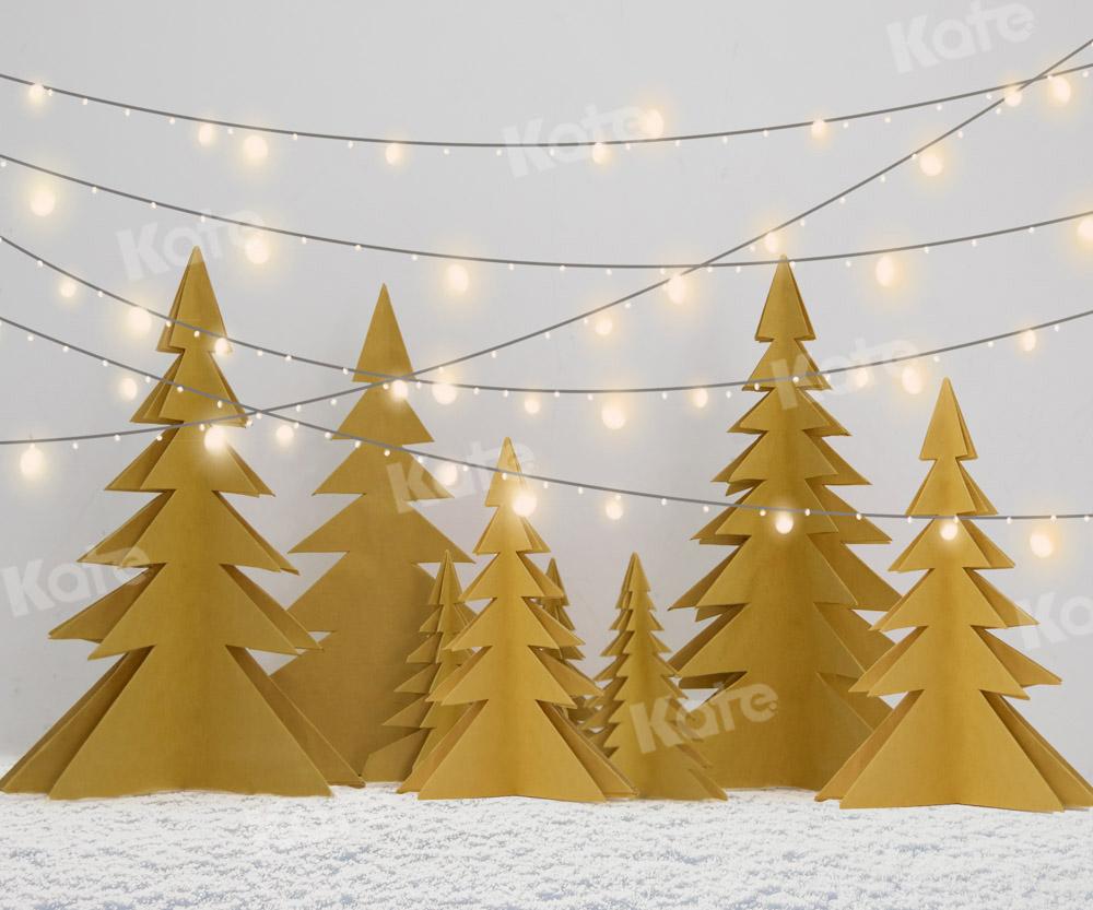Kate Lumière Neige Hiver Sapins de Noël Toile de fond conçue par Emetselch