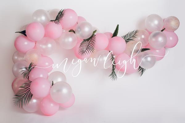 Kate Anniversaire Guirlande Ballons Rose Toile de fond conçue par Megan Leigh - Kate Backdrop FR