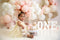 Kate Ballons Pêche Floral Toile de fond conçue par Megan Leigh - Kate Backdrop FR
